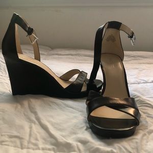 Nine West , Black leather wedge